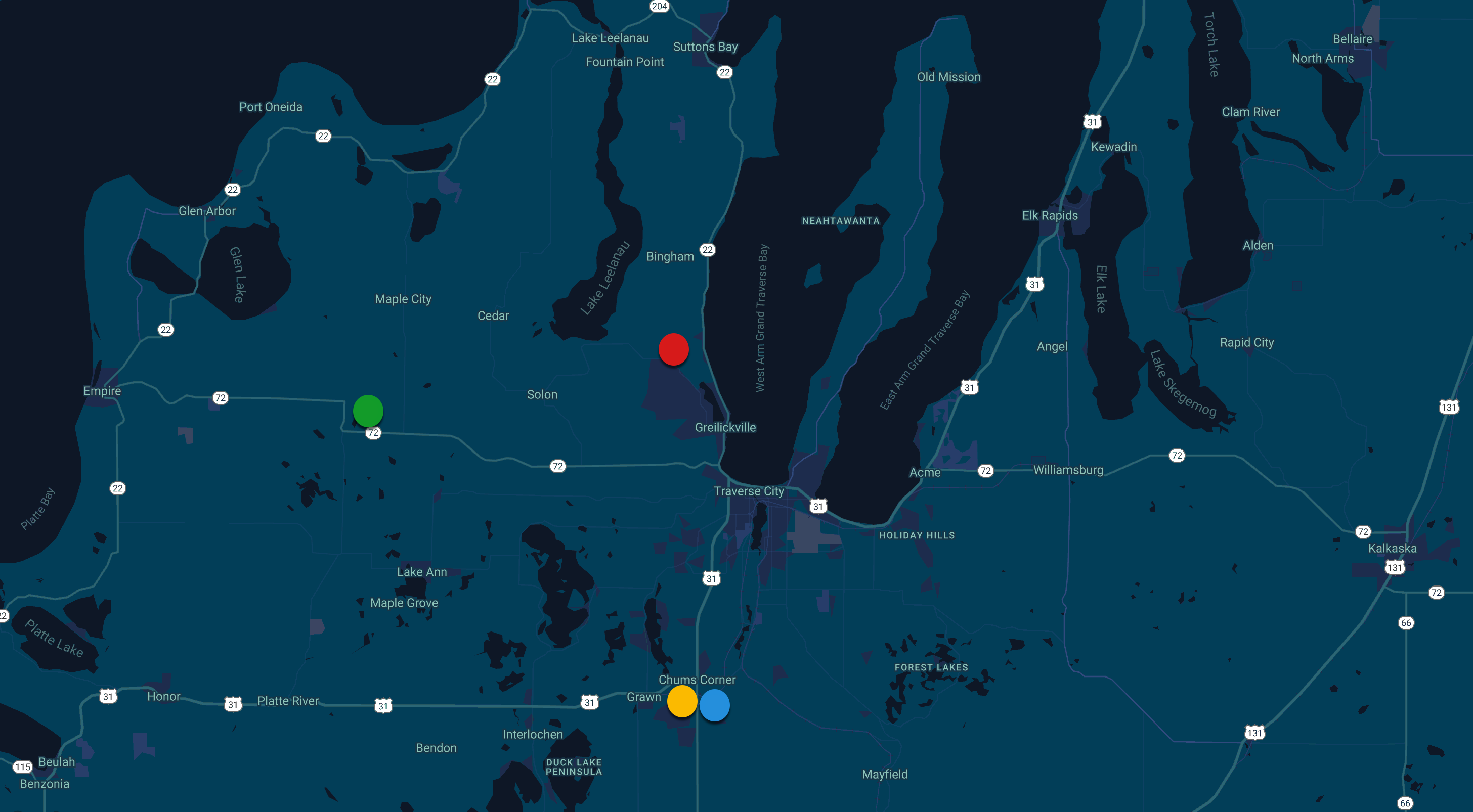 Map of Headwater Industries Companies Locations